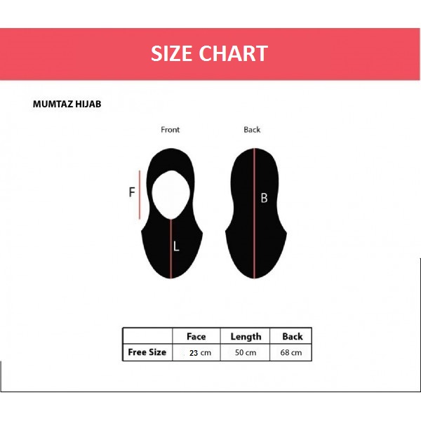 Mumtaz Hijab Size Chart